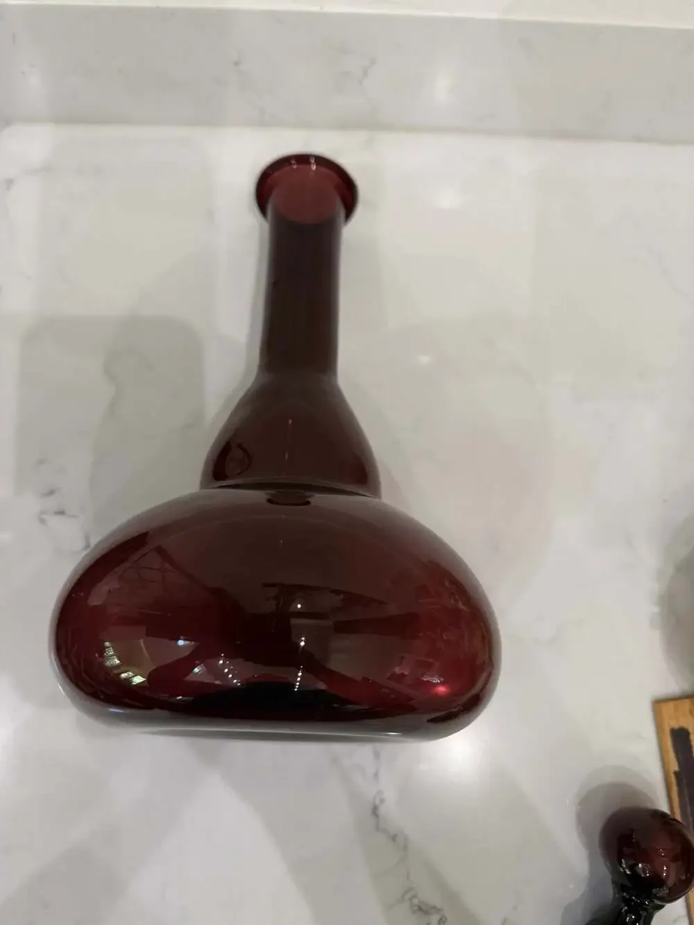 Vintage Mid-Century Handblown Amethyst Purple Glass Decanter with Stopper